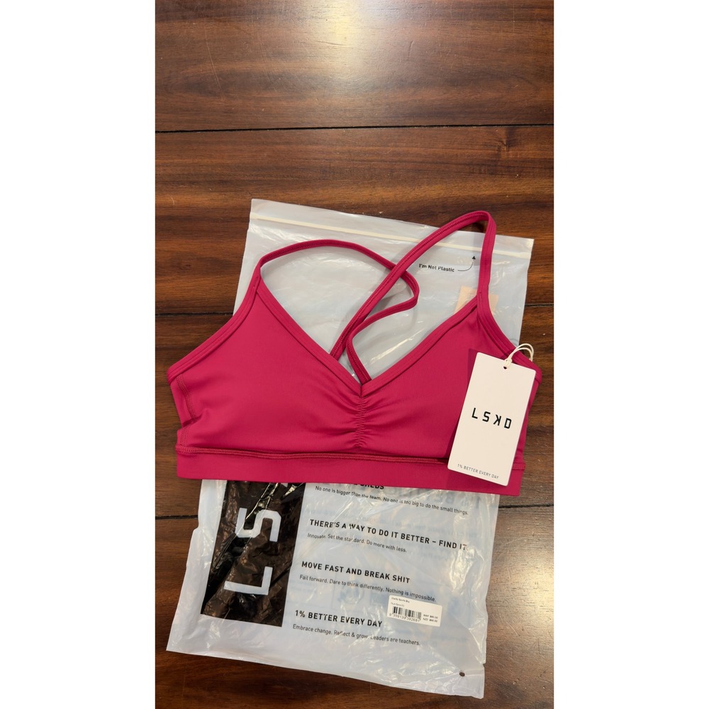 LSKD Clarity Sports Bra Plum Berry Low Support XS New With Tags